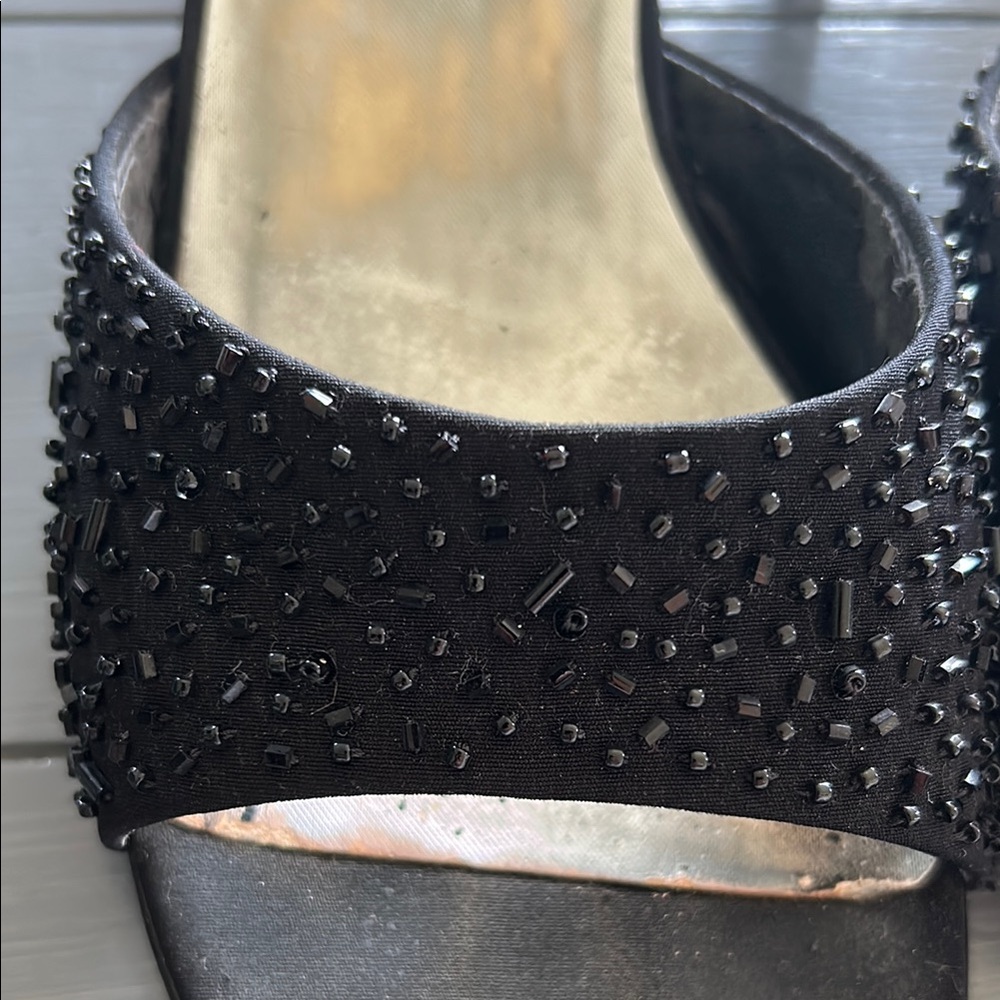 Caparros Black Beaded Heels - Picture 6 of 7